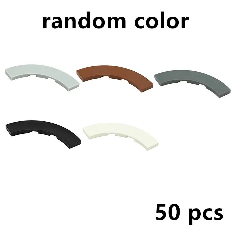 50 Pièces Briques Tuile Courbée Coin Arrondi 4 x 4 Large Particules d'Assemblage Compatible 27507 Macaroni Large Pièces de Briques de Construction Jouet DIY