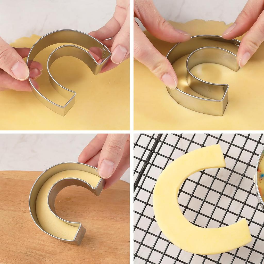 Letter Cookie Cutters Shapes Large 3 Inch - 26 Pcs Stainless Steel Alphabet Letter Cookie Cutter Set Fondant Biscuit Fruit Dough Mold Tools for