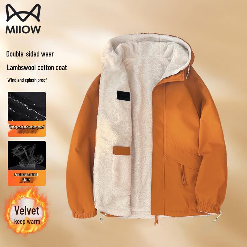 

MVRAN Men s Reversible Sherpa Fleece Hooded Winter Jacket M