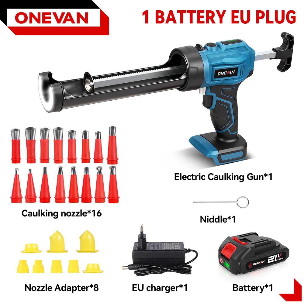 ONEVAN 4Speed Electric Caulking Gun Cordless Glue Gun Glass Hard Rubber Sealant Gun Power Tool For Makita 18v Battery Pin