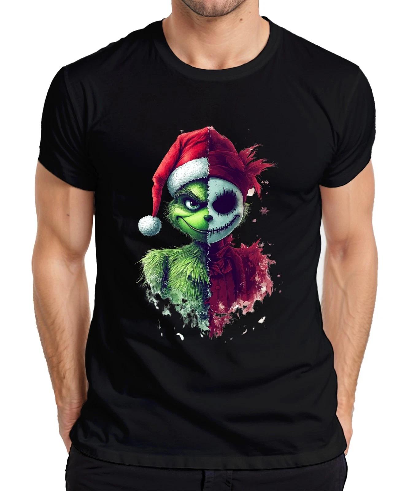 Grinch Jack Skellington Mashup Santa Hut Weihnachten Horror Geschenk Herren T-Sh XL