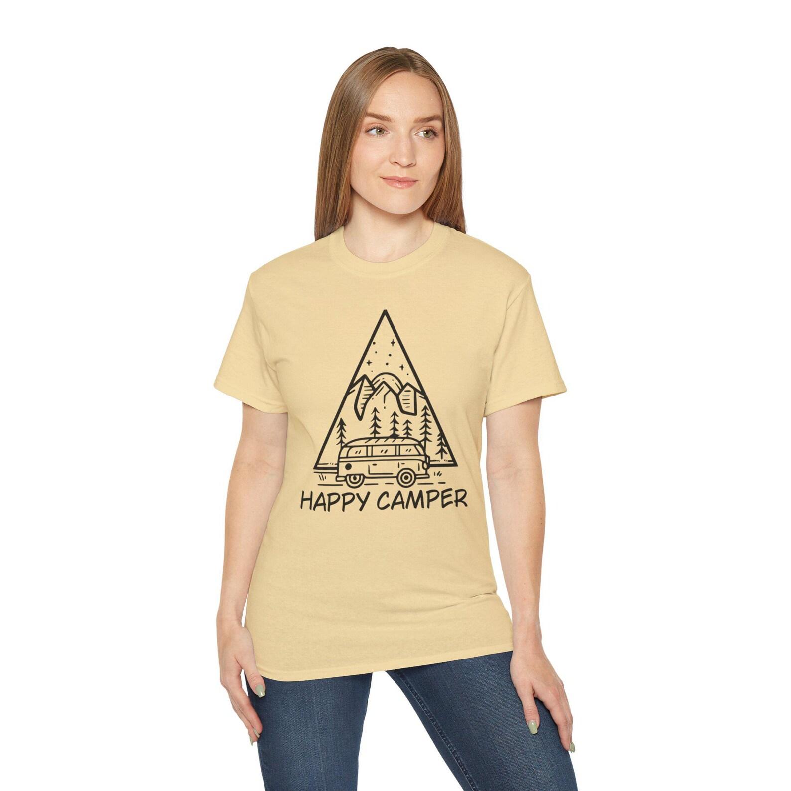 Happy Camper T-Shirt, Camping Tee, Outdoorsy Shirt, Nature Lover Gift, Adventure Apparel S