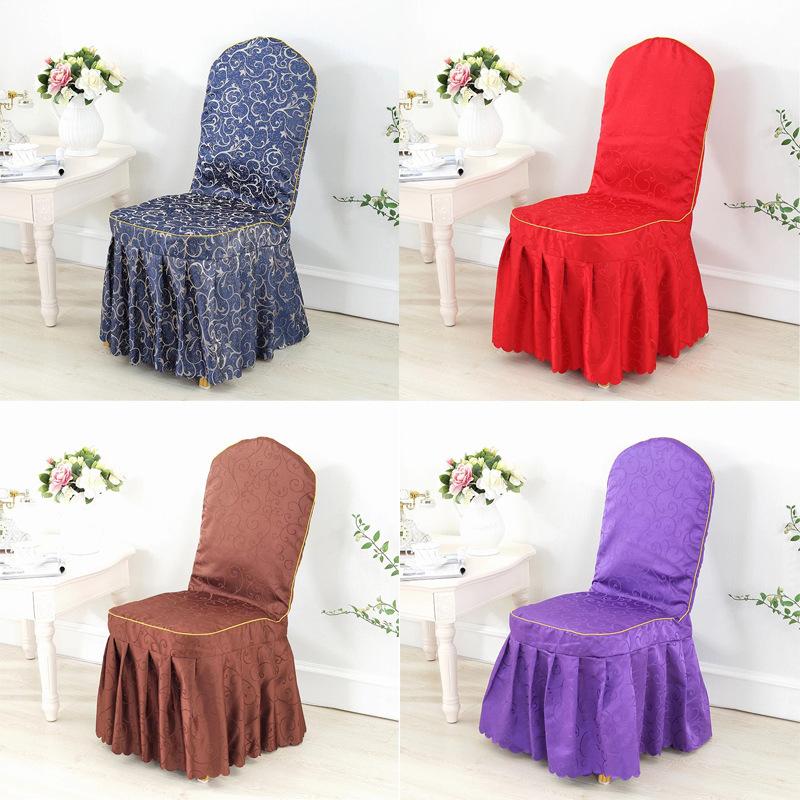 Printed Chair Cover Elastic Spandex Universal Wedding Chair Cover Hotel Catering Party Specific Skirt Style Cushion Anti Slip Protective Covers