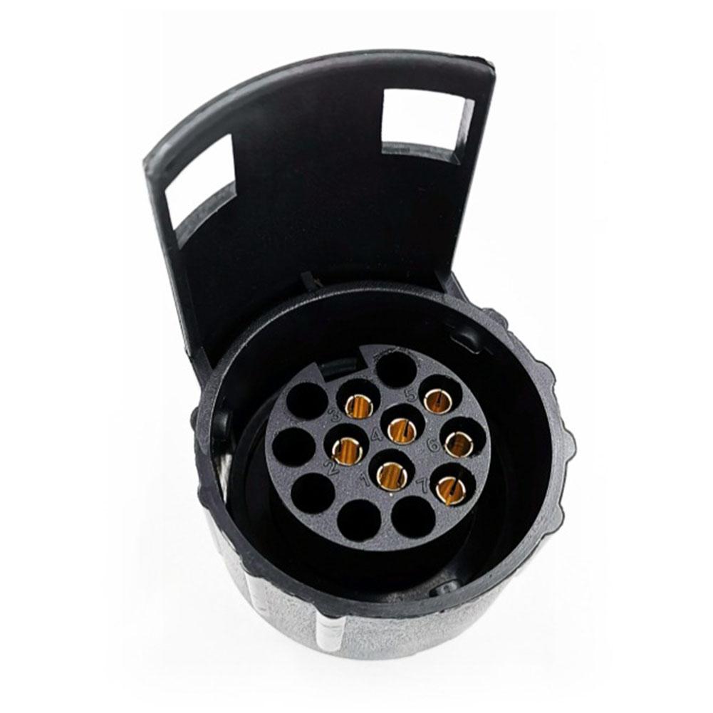 Brand New Socket Converter 7 To 13Pin Traction Towing Traction Trailer Truck Waterproof 7 To 13 Pin Adapter Black