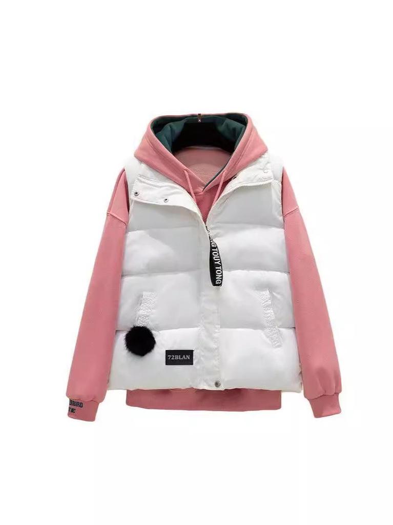 2024 Damen Koreanischer Stil Daunen-Baumwollweste - Frühjahrs-/Herbst-Oberbekleidung, Winterjacke