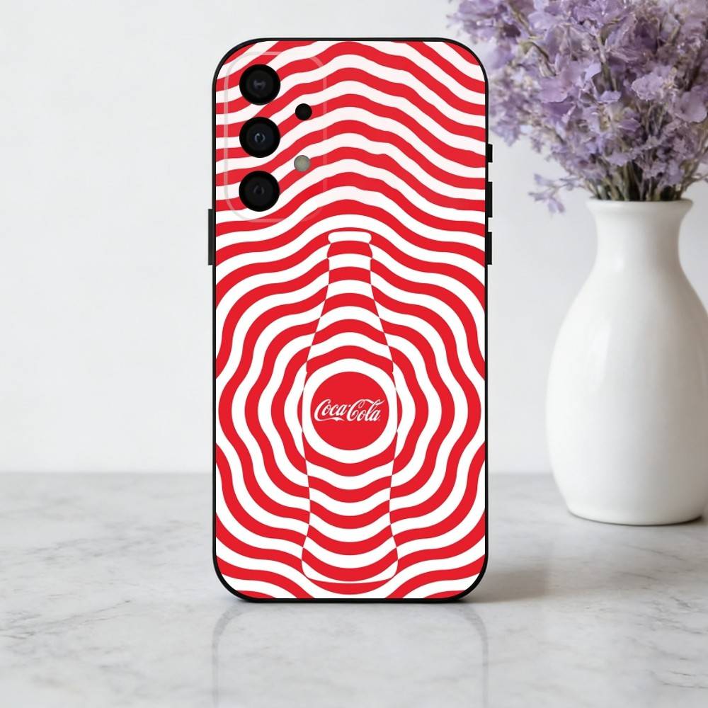 

CocaS-Fashion C-Cola Phone Case For Samsung Galaxy A73,A72,A71,A70,A53,A52,A51,Others Soft Black Cover Samsung a31