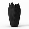 Decorative Leaf-shaped Black Vase for Flowers, Modern Design
