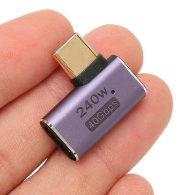 2 szt. Szybki Adapter Kątowy 240W 8K 60Hz 40Gbps USB C Żeński na Żeński Adapter z Podświetleniem LED Adapter USB C Żeński Laptop