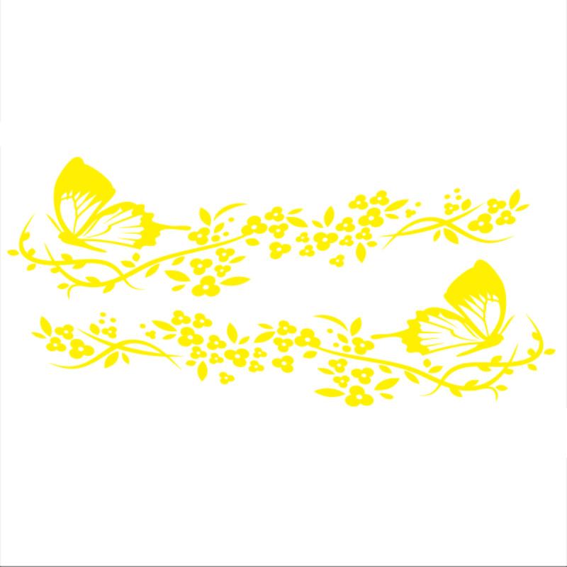 Flying Butterfly Flower Car Decal Water-resistant Butterfly car sticker Door Window Decor Stickiness Car-Styling Vinyl Stickers