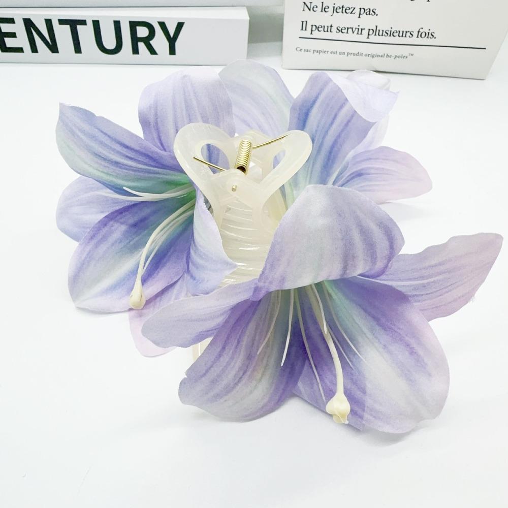

Korean Style Simulation Flowers Hair Claw Fairy Hair Crab Clip Temperament Floral Shark Clip Beach Style1