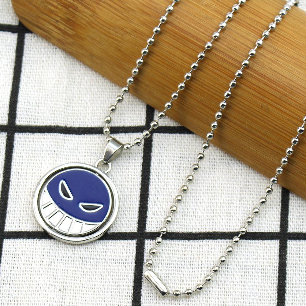 Ace Necklace for Women Men Anime Metal Necklaces Jewelry Rotating Pendant Chains Choker Collares Charm Gift