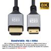 Xiwai Mini HDMI HDTV Hyper Slim HDMI Cord 8K 4K To for Cameras and HDTVs Ultra-Thin 2.1 Cable, 0.5 Meter, 2.0, Type-A Type-C