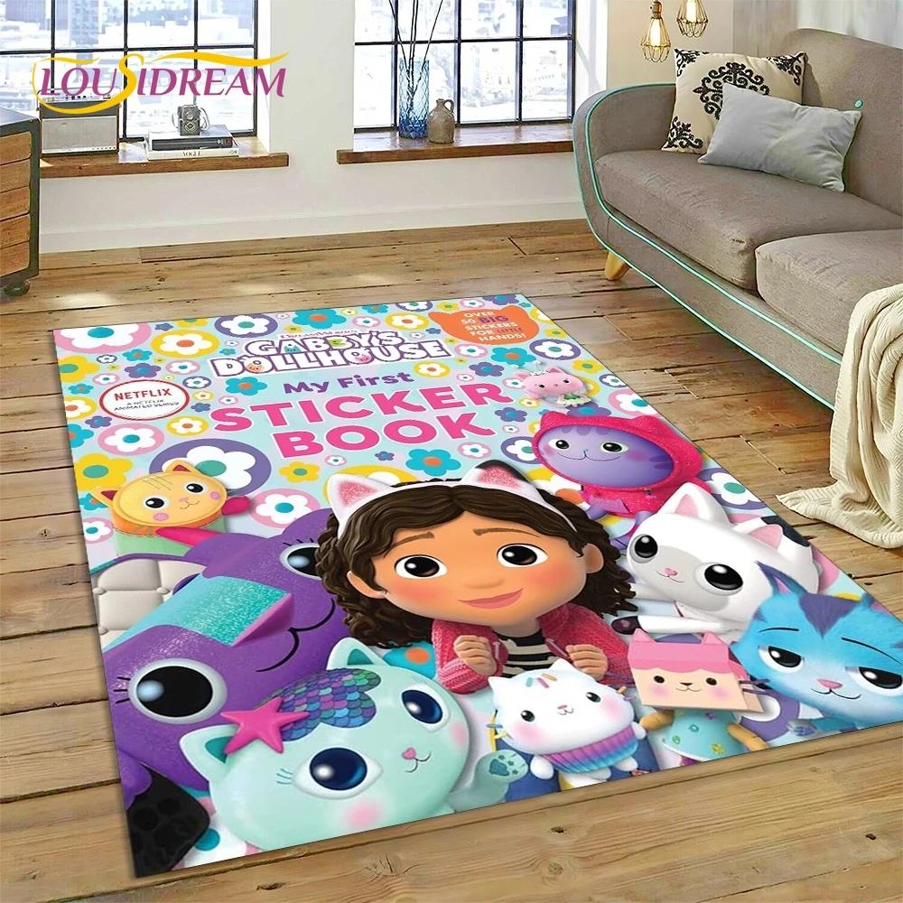 Cartoon Cute Gabbys Dollhouse Girl Carpet Rug for Bedroom Living Room Home Sofa Decoration,Children Game Large Decor Floor Mat