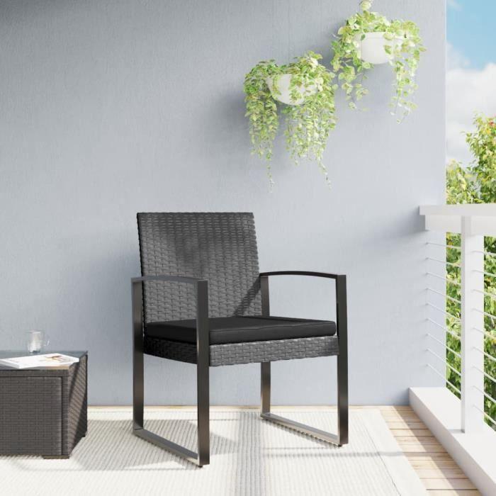 VidaXL Chaises à manger de jardin lot de 2 gris foncé rotin PP 360205