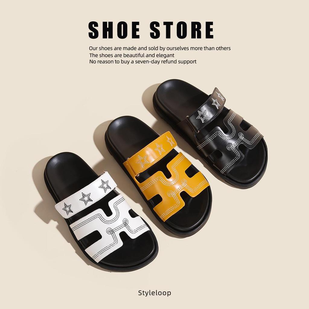 Women's Thick Bottom Velcro Soft Sole Sandals: Comfortable, Non-Tiring, Casual Summer Outdoor Slippers.