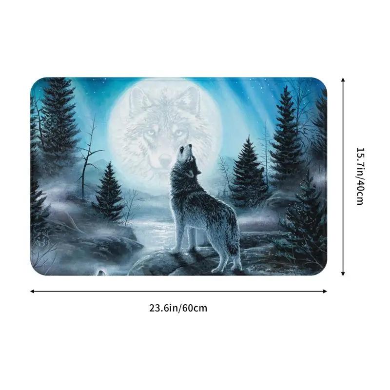 Animal Wolf Front Floor Door Entrance Mat Indoor Kitchen Bathroom Doormat Bedroom Carpet Rug