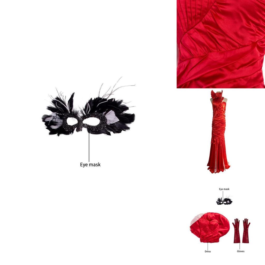 Exquisite Cruella De Vil Kuyla Cosplay Costume Set With Elegant Gown And Accessories