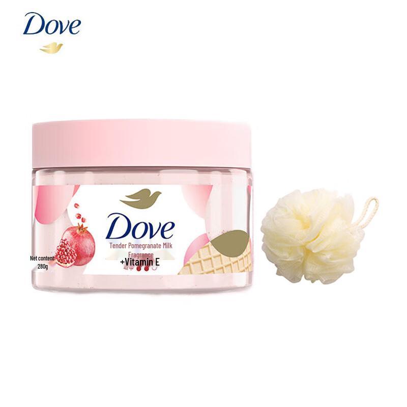 DOVE Pomegranate Body Scrub with Bath Puff