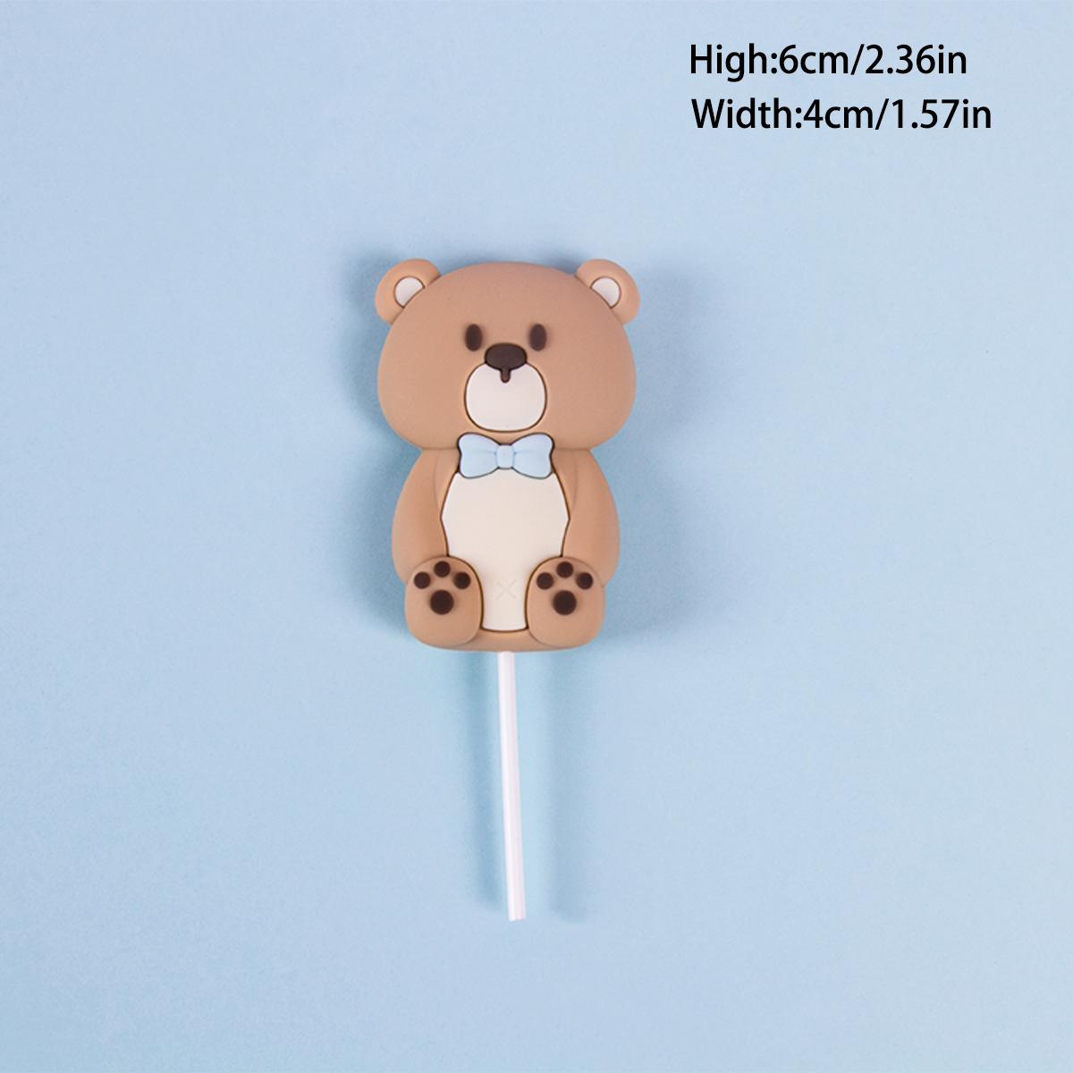 

Pink Blue Bear Cake Decorations Mini Bear Figurine cake toppers for baby shower Boy Girl First Birthday Party Decorations Kids