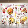 Burgers Wallpaper Restaurant Pizza Wall Mural Western Fast Food Snack Bar Hamburger Pizza Wall Paper