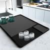 Silicone Coffee Mat Nonslip Quick Drying Mat Coffee Machine Silicone Mat Tray Drain Pad Coffee Powder Pad Coffee Bar Accessories