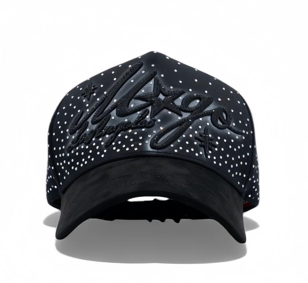 Wholesale Yo No Pesco Star Satin Lined Terry Dobby Embroidered Bling Sports Cap 5 Panel Rhinestone Brim Baseball Caps Barbas
