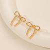 Simple And Stylish Gold Bow Earrings, Showcasing The Temperament Of Women'S Earrings