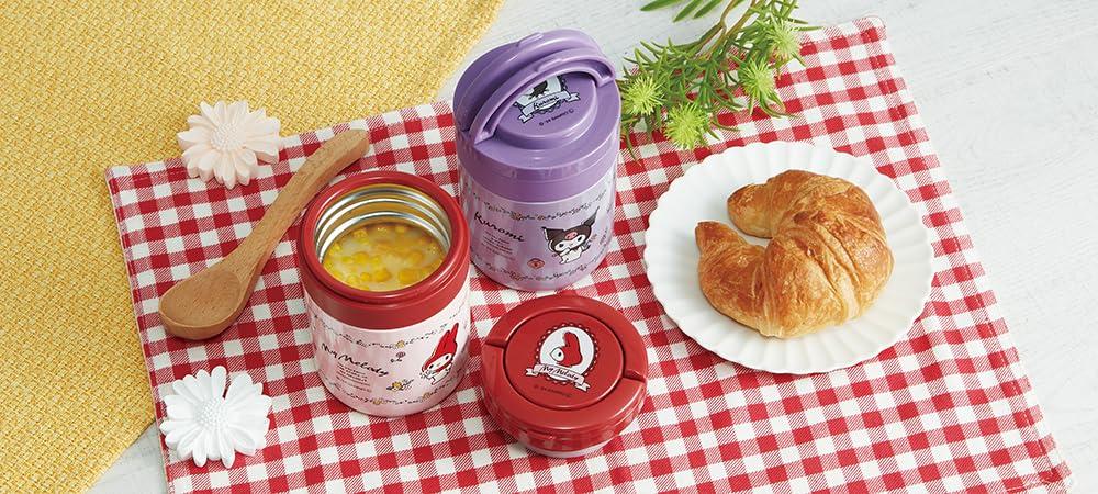 Pot à soupe Skater 300 ml avec poignée pliable antibactérien Sanrio Kuromi Flower Retro LJFO3AG thermique/froid