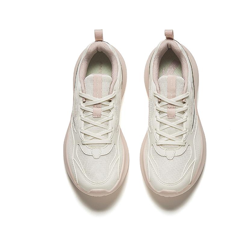 Anta Flying Dream Cushioning Abrasion Resistant Lightweight Low top Running Shoes Women's White Gray Silver Sneakers 922525536F-1