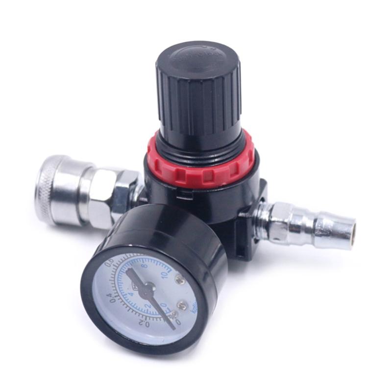 Practical 1/4" Spray Paint Guns Air Regulator Gauge Air Adjusting for Valve Regulator for Spray Guns and Pneumatic Tools