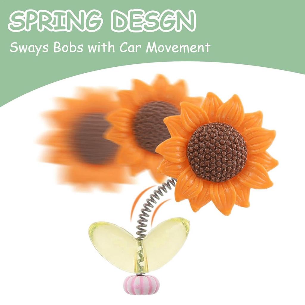 Sunflower Car Decoration, Dancing Sunflower - Cute Sunflower Decoration Bobblehead 5 Pcs Cute Sunflower
