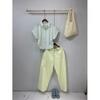 C S In The Room Semi Crop Roll Up Cap Sleeve Shirt 4 ColorS