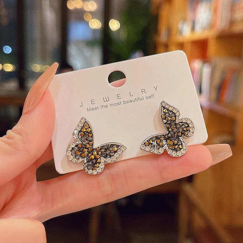 

Легкие роскошные серьги-бабочки из серебра 925 пробы с цирконами — ретро, универсальные и броские A1110 серебряный