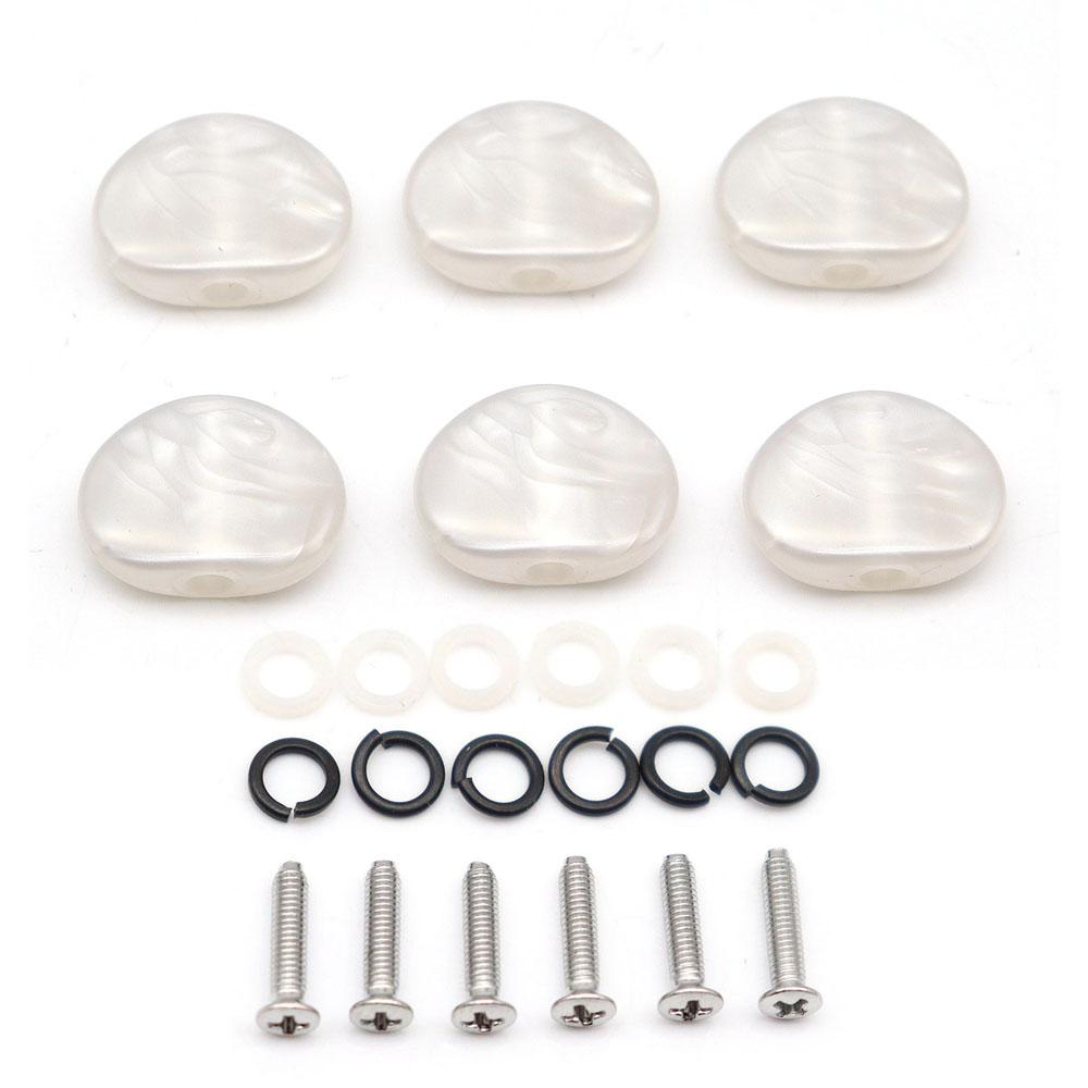 6Pcs Oval Shape Electric Guitar Tuning Pegs Cap Tuners Machine Head Replacement Buttons Knobs 5 Coloer