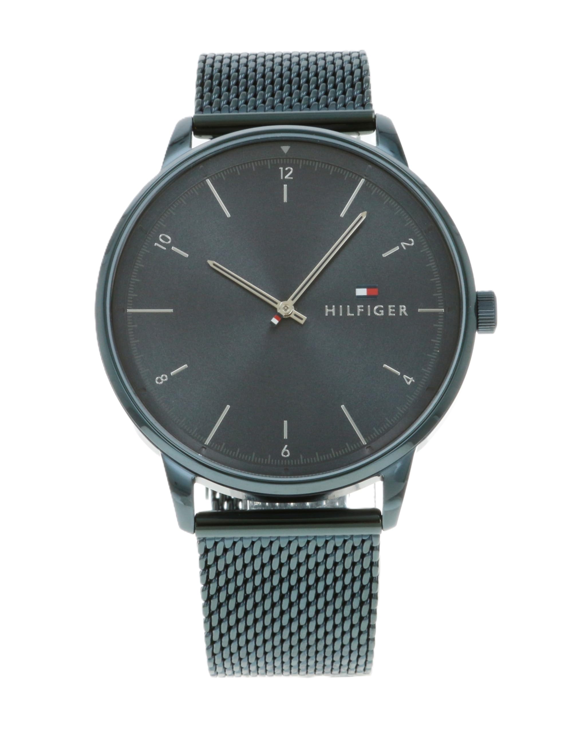Tommy Hilfiger Watch with Blue Dial and Stainless Steel Mesh Strap Men s (Product Number 1791841) синий