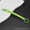 Multicolor Retractable Elastic Cord ID Holder Lanyard with Alloy Ring and Spring Chain