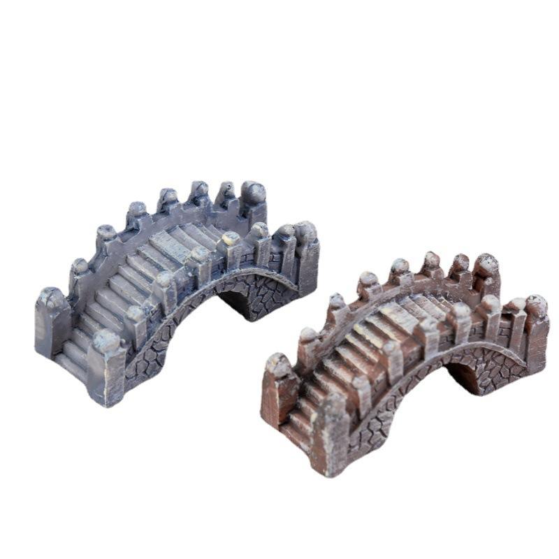 2 stuks Pak Mini Brug Miniature Landschap Feeën Tuin Terrarium Decoratie Gereedschap voor Tuin Ambachten Huis Decoratie