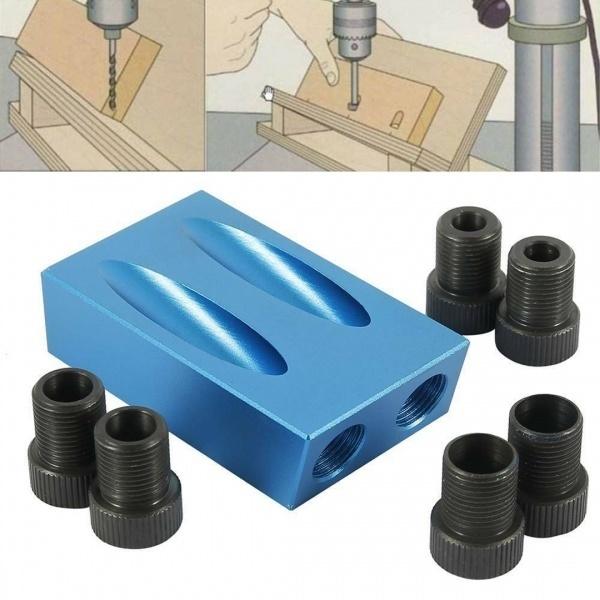 Pocket Hole Jig Kit Screwdriver Step Drill Bit Woodworking Joinery Tool Set