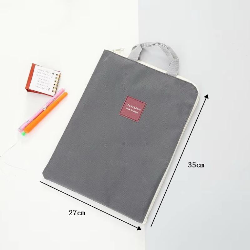 A4 Oxford Canvas File Bag Multi Layer Handheld Briefcase Storage Organizer for Office School Supplies Student Teacher