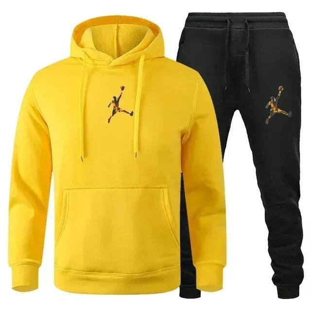 Novo Conjunto de Moletom Esportivo Masculino Estilo Europeu-Americano Outono/Inverno