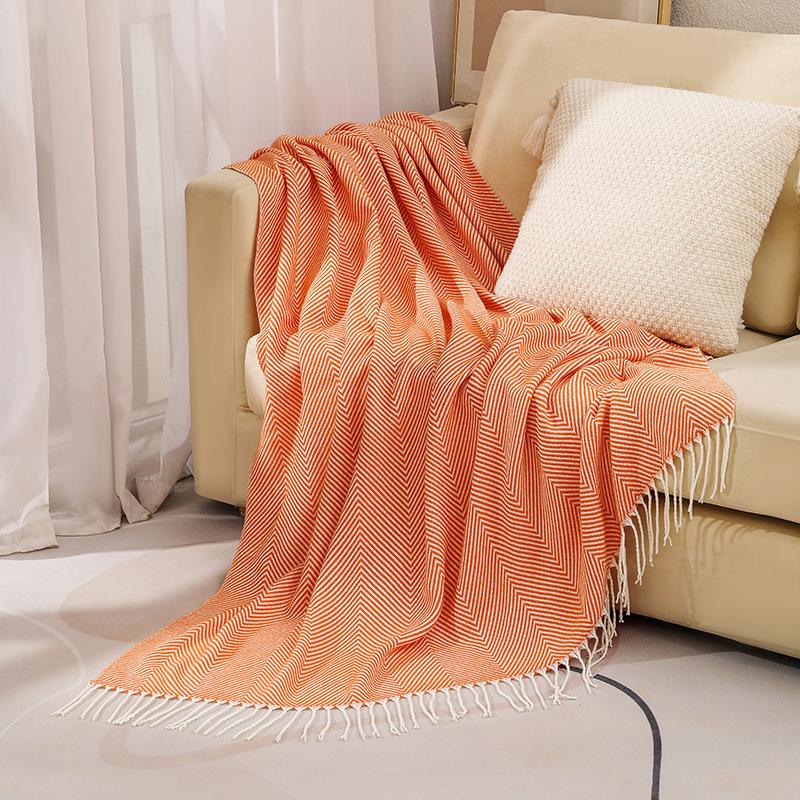 Sofa Throw & Bed Runner - Woven Air Conditioning Shawl for Summer Naps