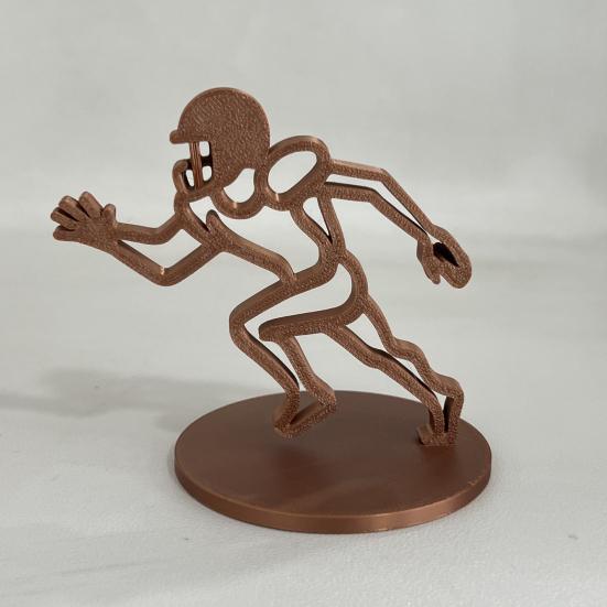 Rugby Player Statue with Round Base Plastic Athlete Table Sign Figurine Sculpture Home Office Desktop Decoration Ornament