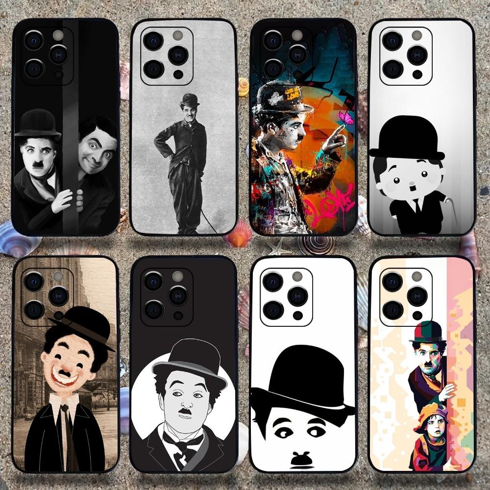 Funny Charlie Chaplin Phone Case For Apple iPhone 15,14,13,12,11,Pro,X,XS,Max,XR,Plus,Mini Soft Black Cover