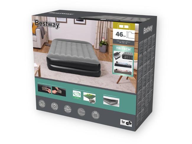 Air Bed Comfort Mattress 203 x 152 x 46 With Built-in Compressor #67403