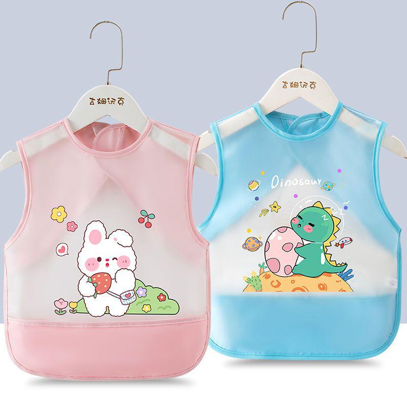 Waterproof Unisex Baby Bib: Anti-Stain Sleeveless Smock for Kids, Reversible Protective Wear.