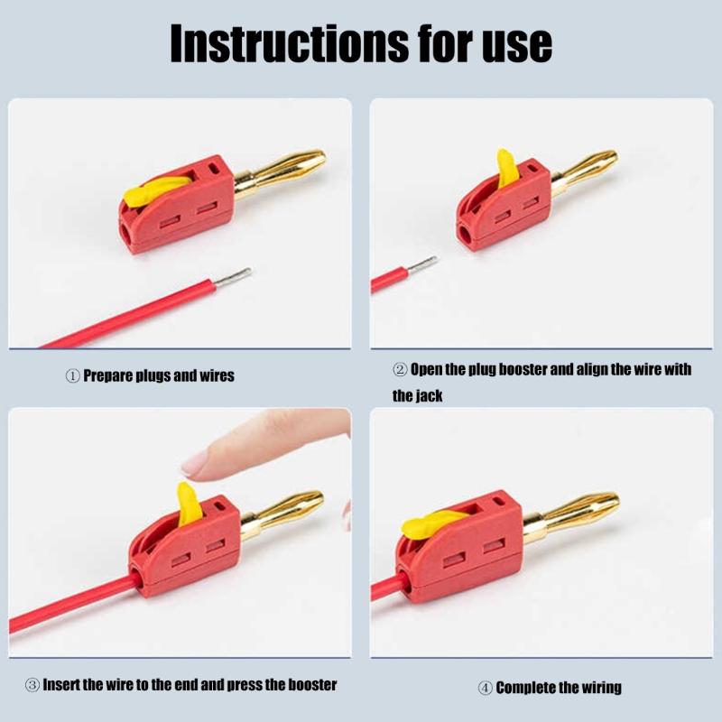 High Current Banana Connector with No Solder Design for Fast Assembly Automotive Modifications Engineering Applications