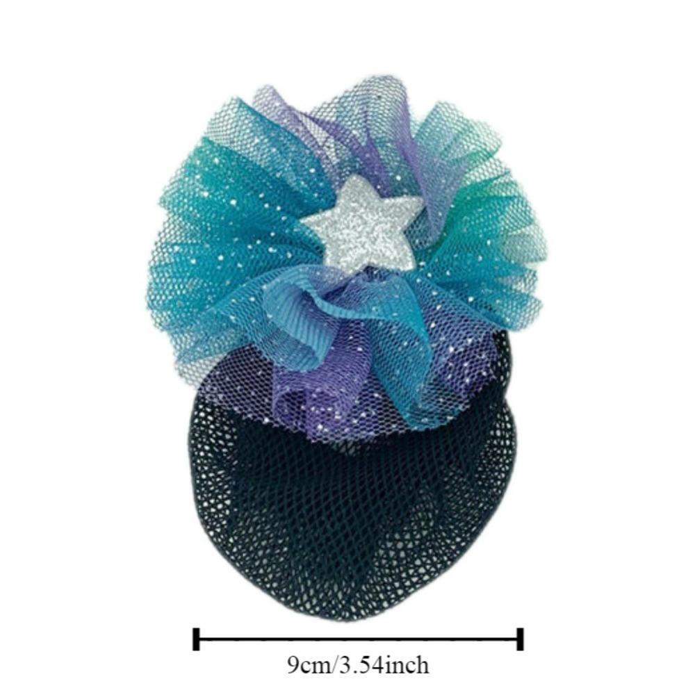 2PCS Spring Clip Ballet Hair Net Fashion Headdress Korean Bun Snood Girls Elastic Hair Net  Kids