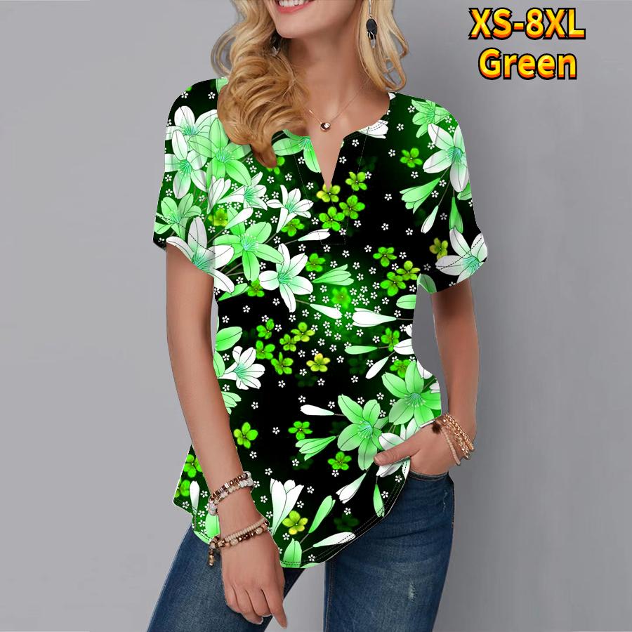 Женская летняя футболка с розовым цветочным принтом — фото 7