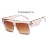 Oversized Women's Fashion Square Sunglasses Designer Flat Top Big Frame Clear Shades Men High Quality Glasses UV400