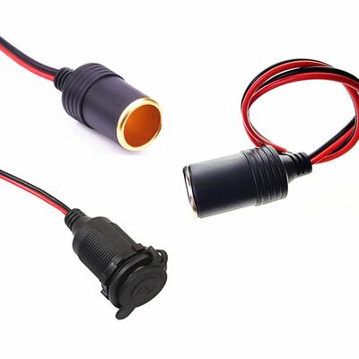 Car Cigarette Lighter Base Wire 2.5 Square Cable 13AWG 15AWG 17awg 12V24V Car Charging Socket 25A300W High-Power Female Head